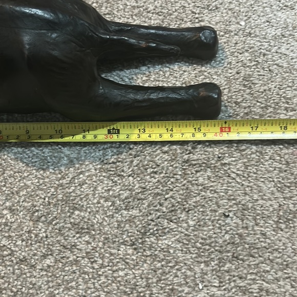 Vintage Leather Wrapped Elephant Laying Down Statue - Picture 7 of 9